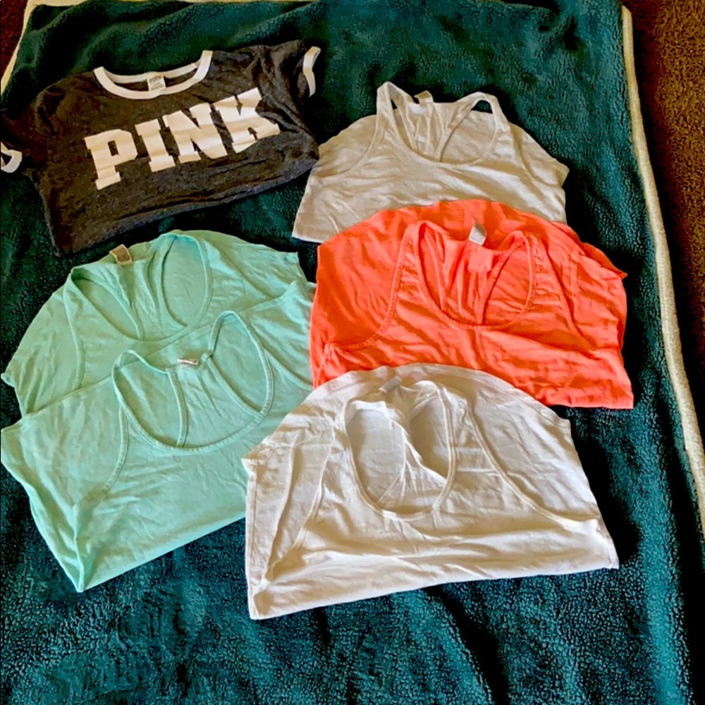 6 VS pink shirts/tank tops multi color